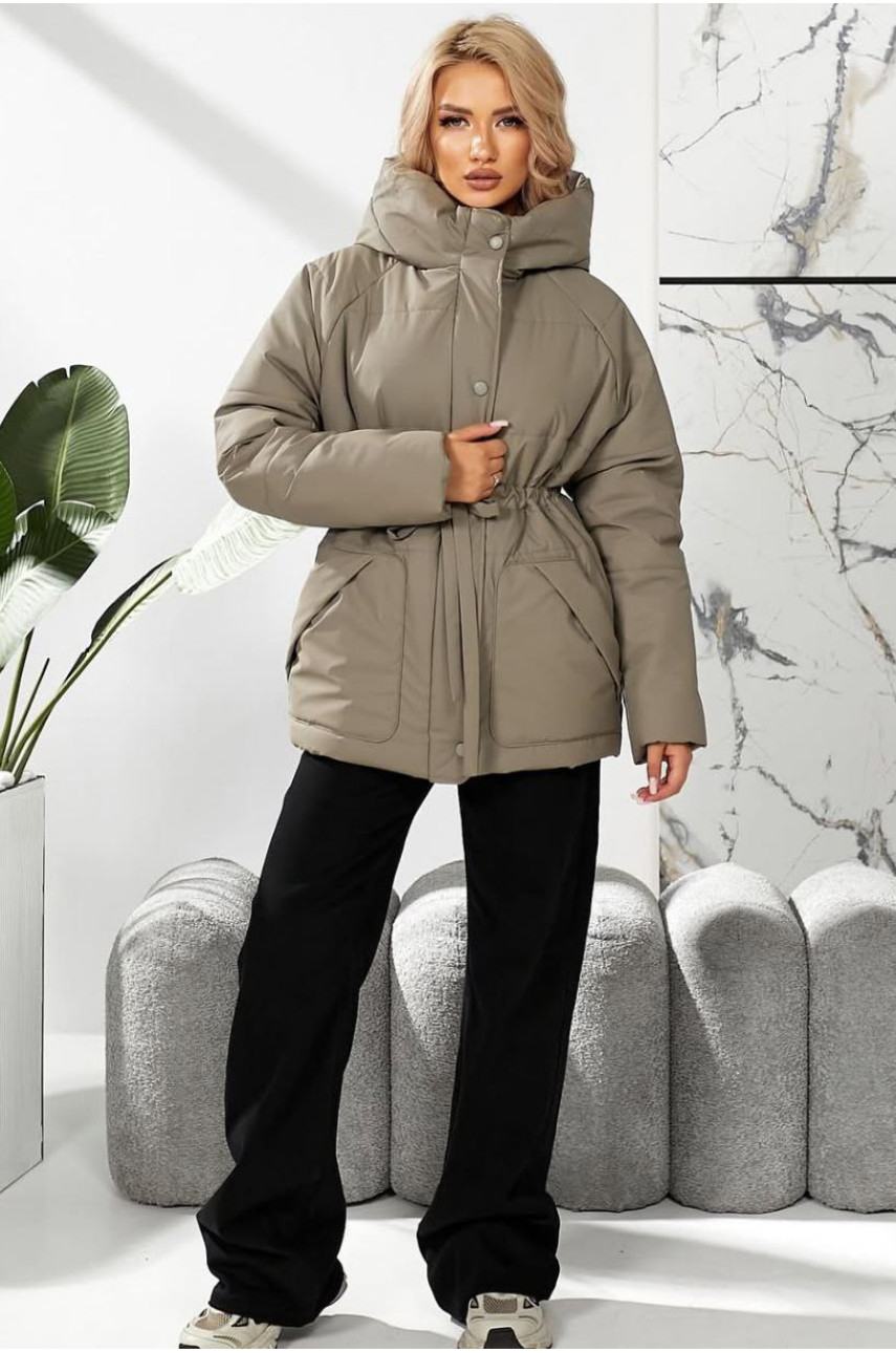 Куртка жіноча демісезонна сірого кольору 292 209477