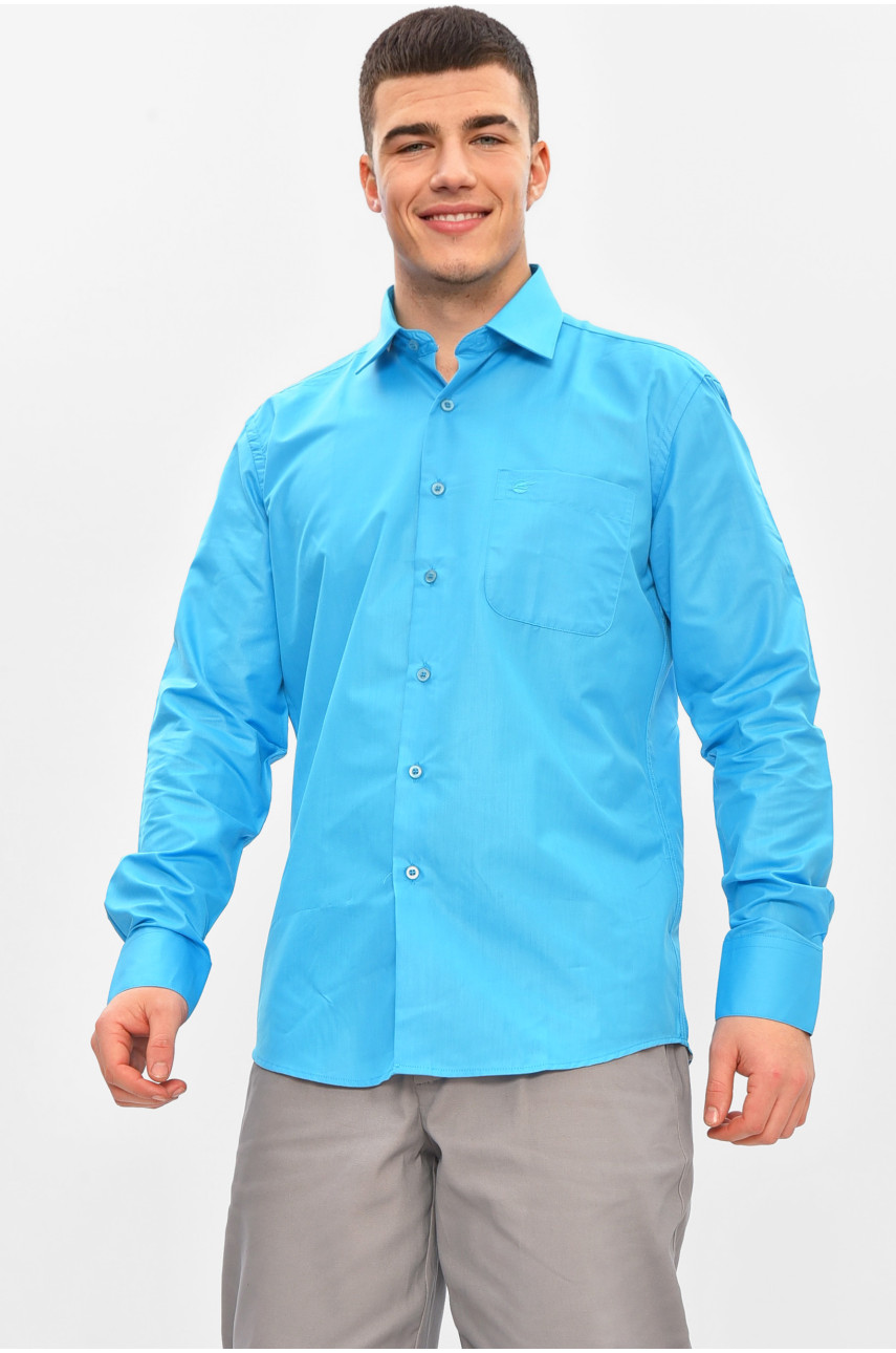 Сорочка чоловіча однотонна синього кольору L0609 209479