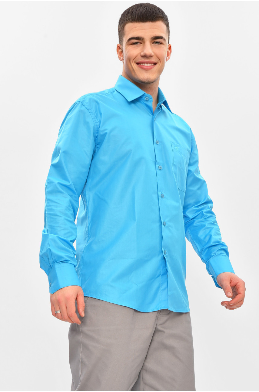 Сорочка чоловіча однотонна синього кольору L0609 209479