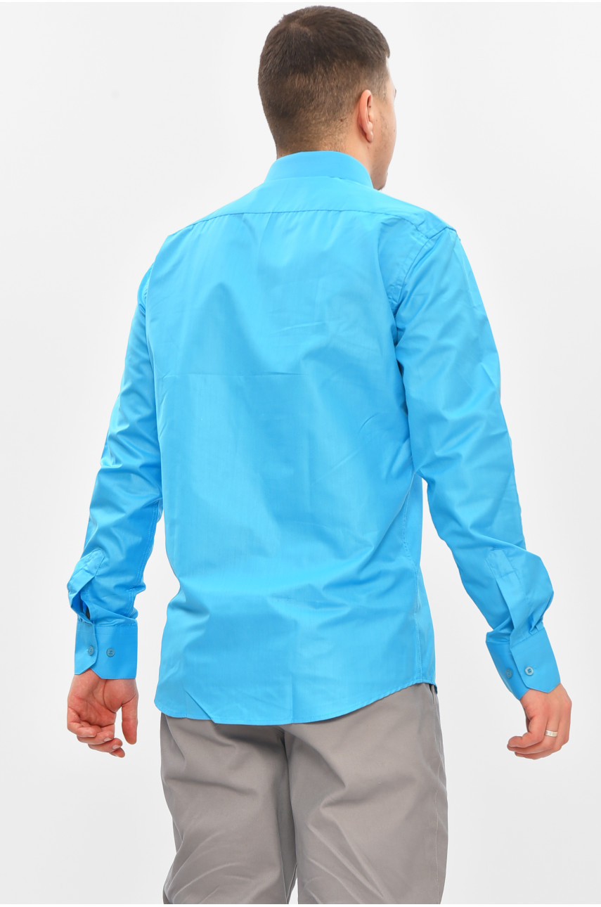 Сорочка чоловіча однотонна синього кольору L0609 209479