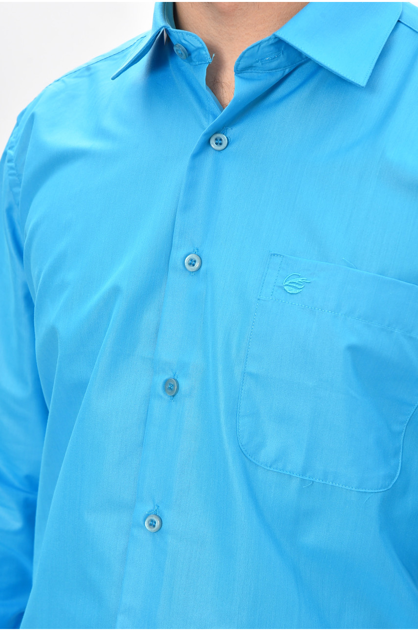 Сорочка чоловіча однотонна синього кольору L0609 209479