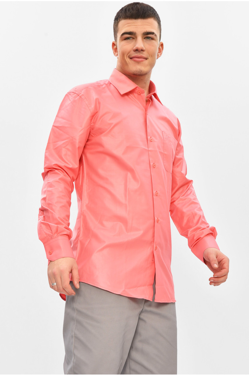 Сорочка чоловіча однотонна коралового кольору L1013 209480