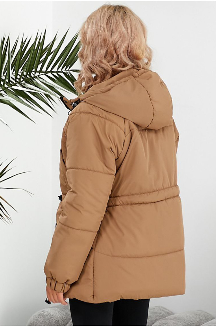 Куртка жіноча демісезонна коричнивого кольору 293 209485 Куртка жіноча демісезонна коричнивого кольору 293 209485