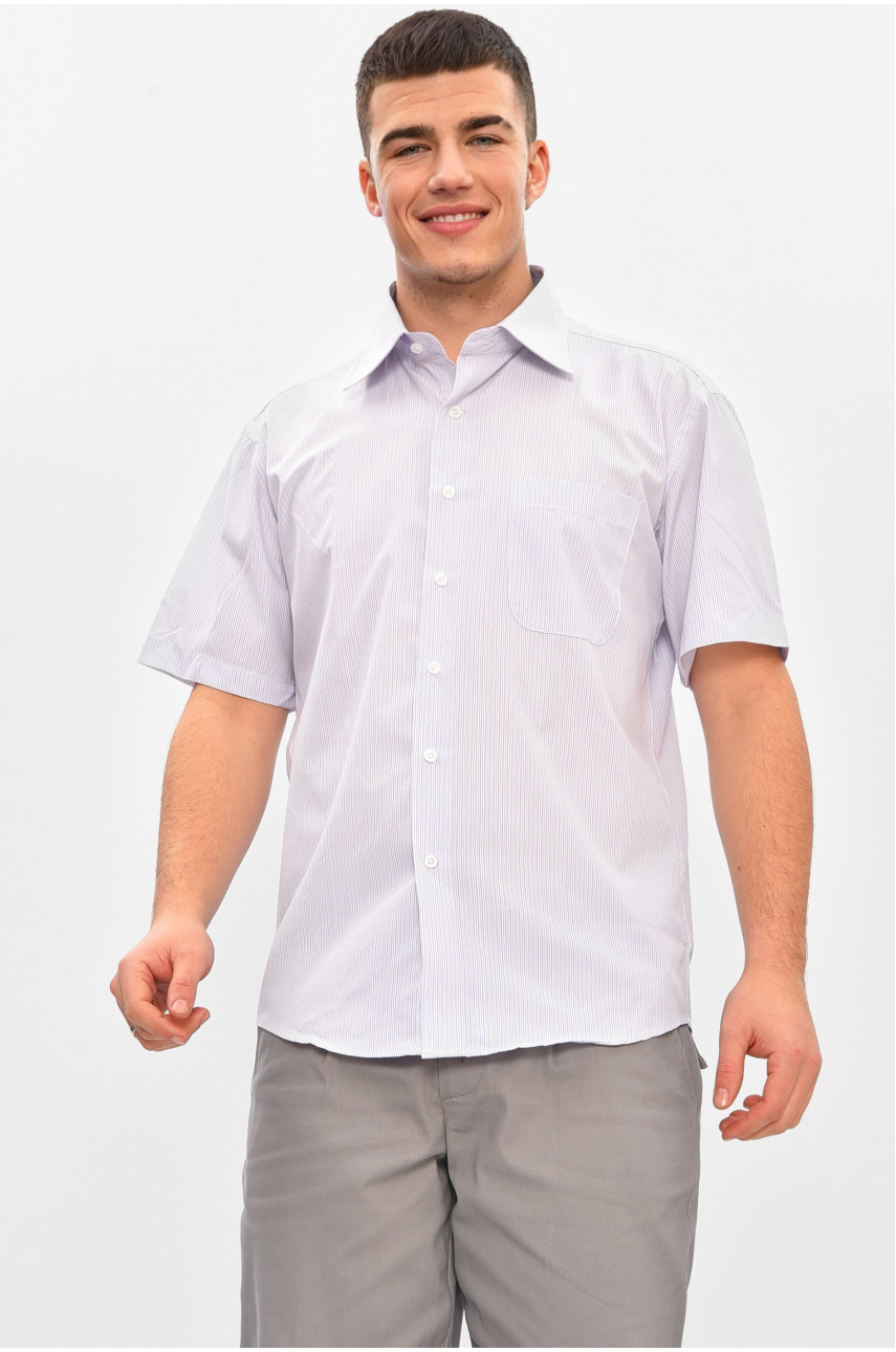 Сорочка чоловіча білого кольору з принтом P0149 209486