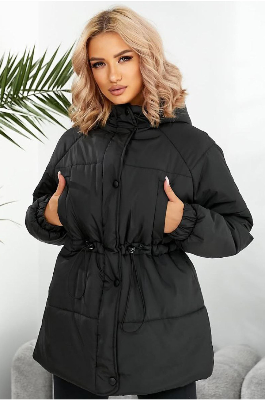 Куртка жіноча демісезонна чорного кольору 293 209490