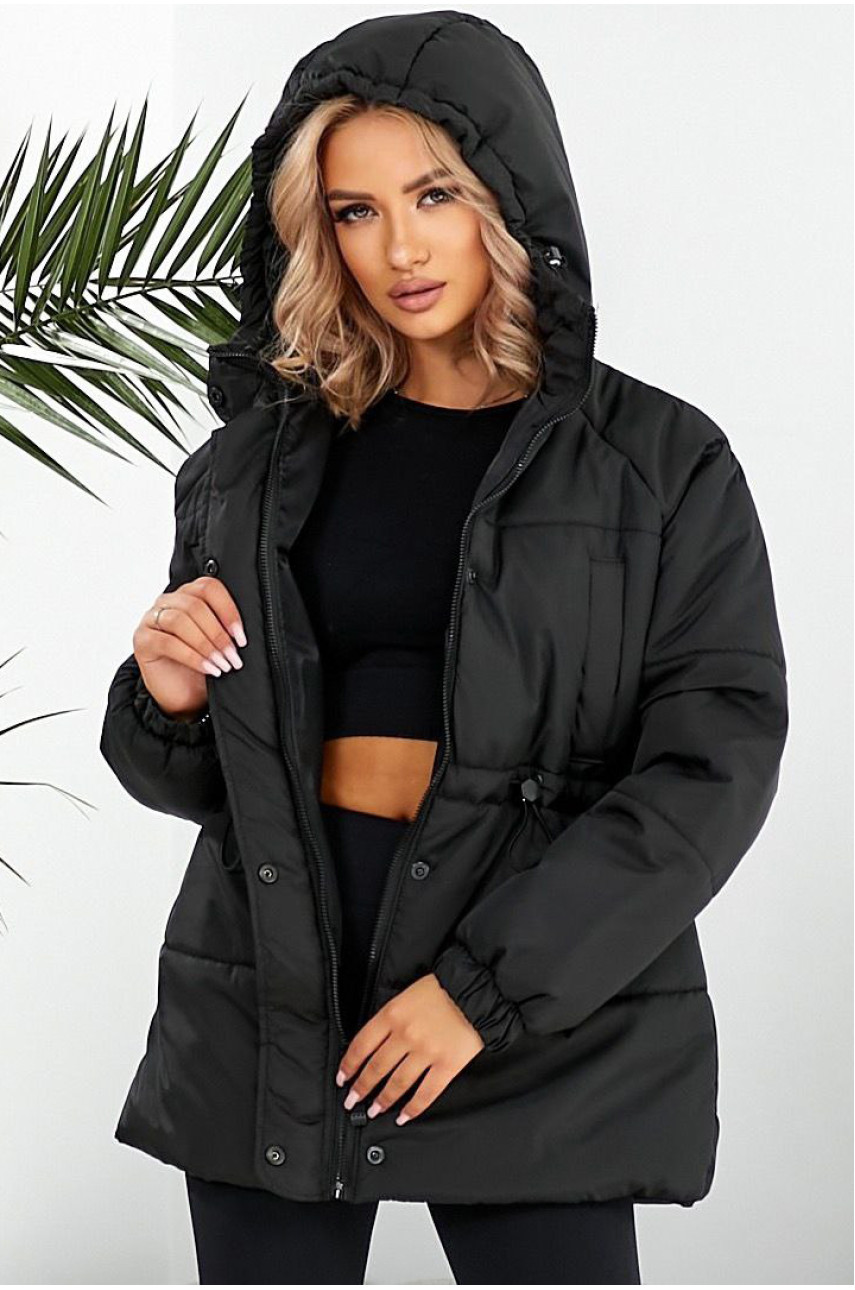 Куртка жіноча демісезонна чорного кольору 293 209490