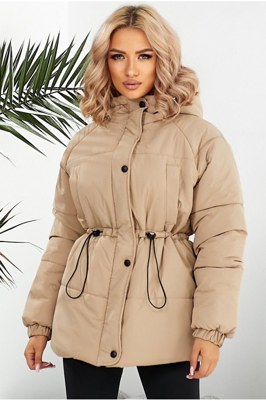 Куртка жіноча демісезонна бежевого кольору 293 209491