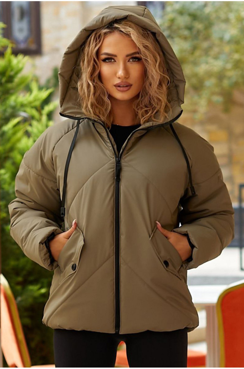 Куртка жіноча демісезонна сірого кольору 295 209492