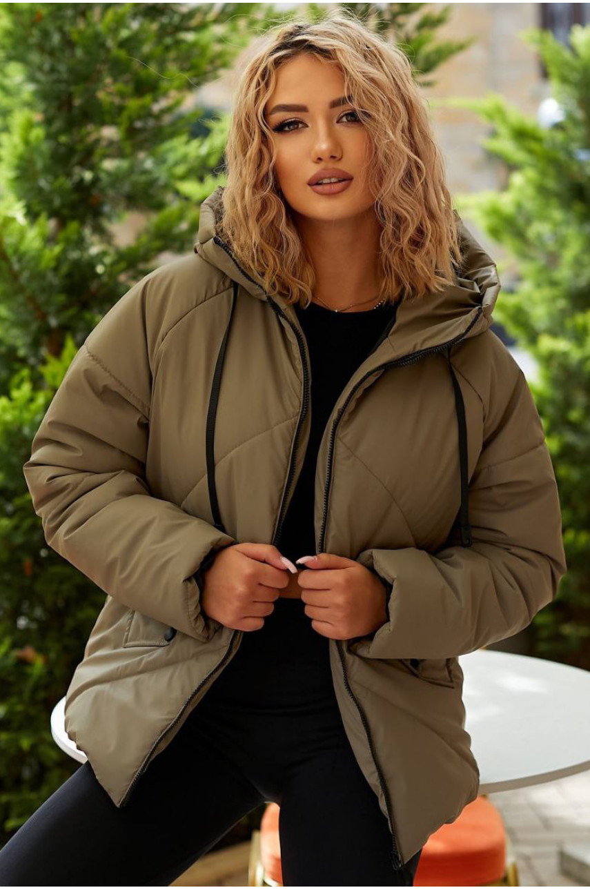 Куртка жіноча демісезонна сірого кольору 295 209492