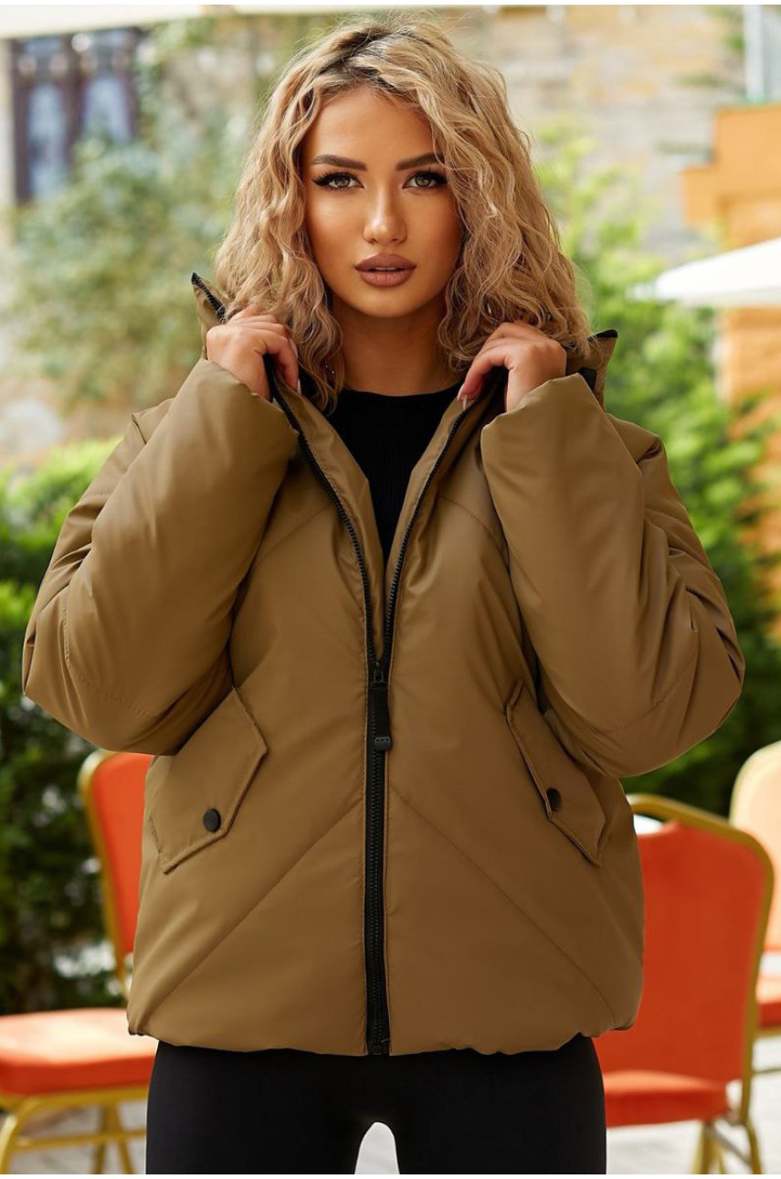 Куртка жіноча демісезонна бежевого кольору 295 209494