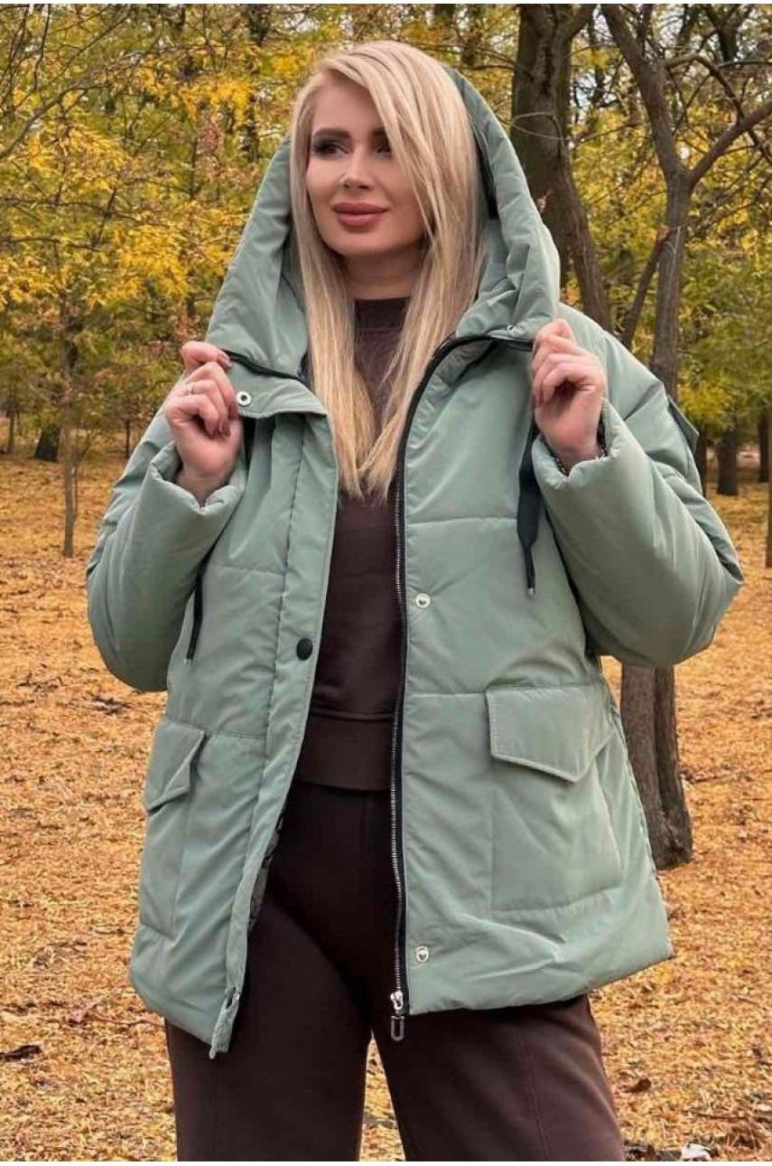 Куртка жіноча демісезонна мятного кольору 299 209498