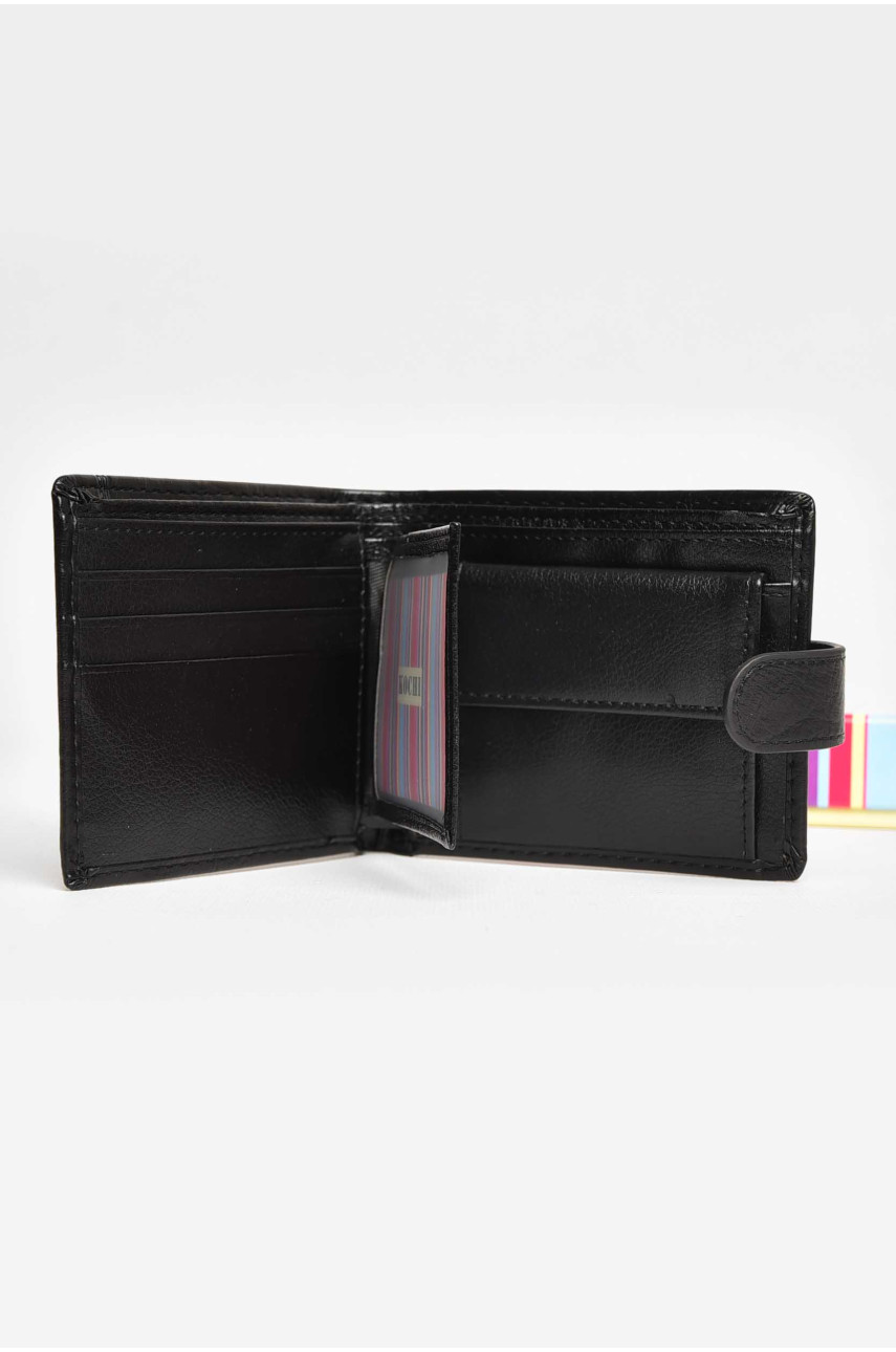 Гаманець чоловічий з екошкіри чорного кольору 208-3 209510