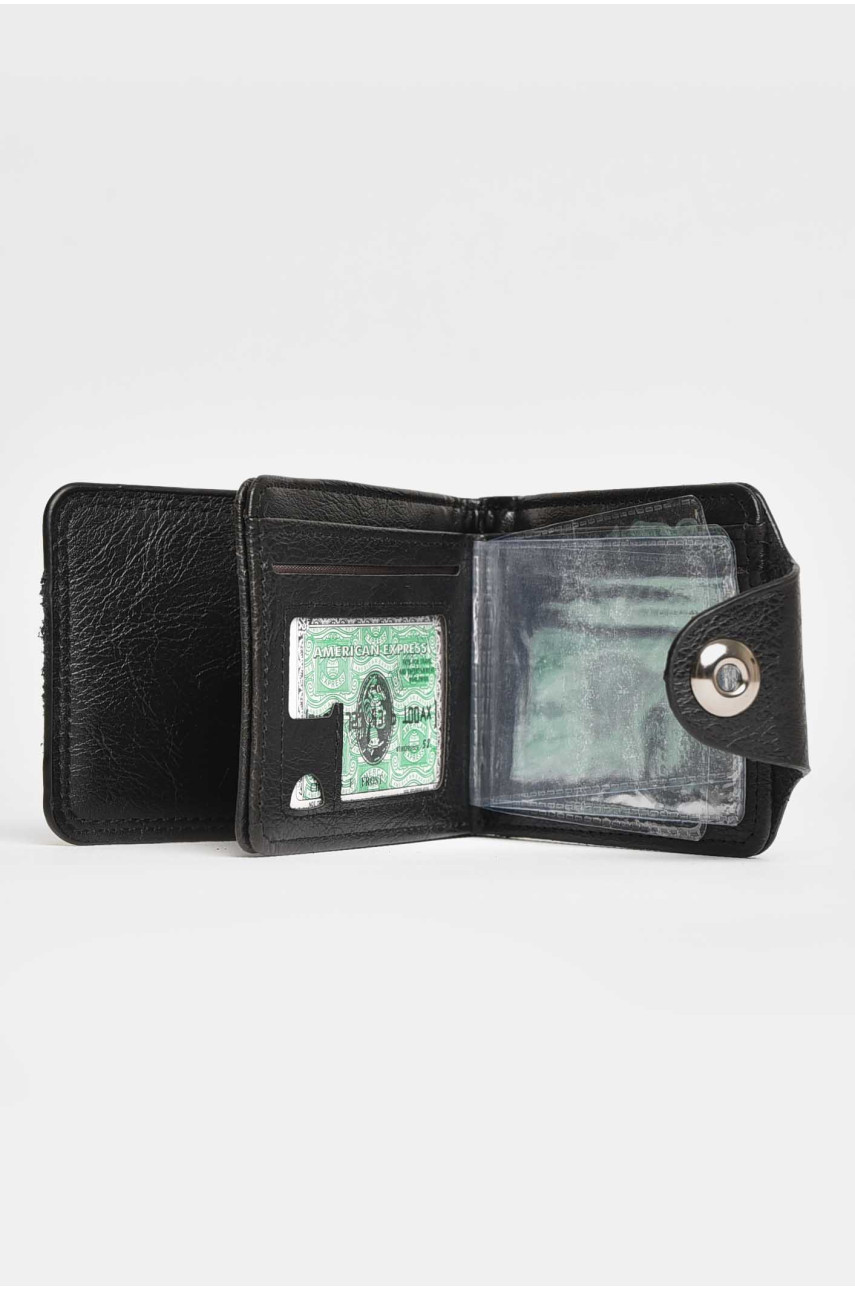 Гаманець чоловічий з екошкіри чорного кольору H001 209511