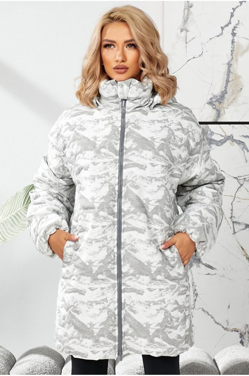 Куртка жіноча демісезонна сірого кольору 291 209516