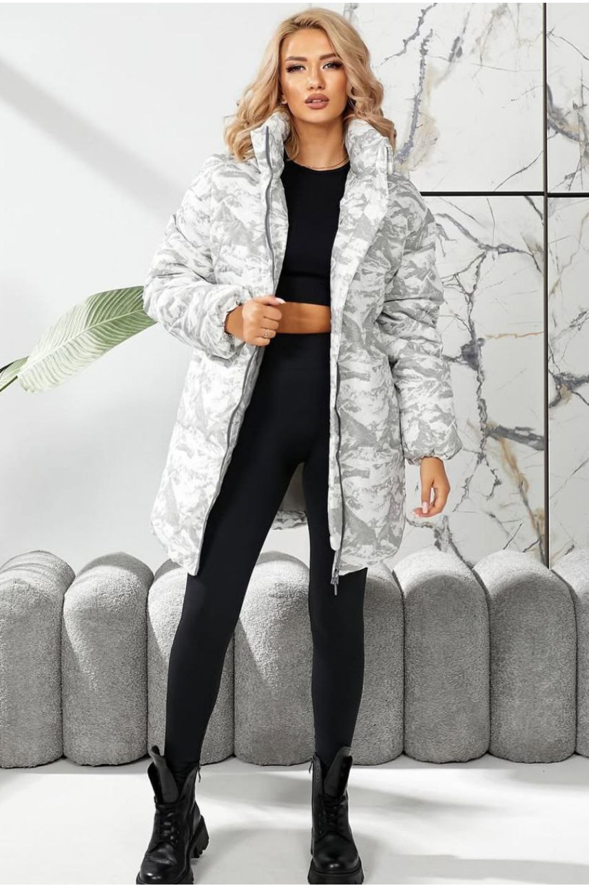 Куртка жіноча демісезонна сірого кольору 291 209516