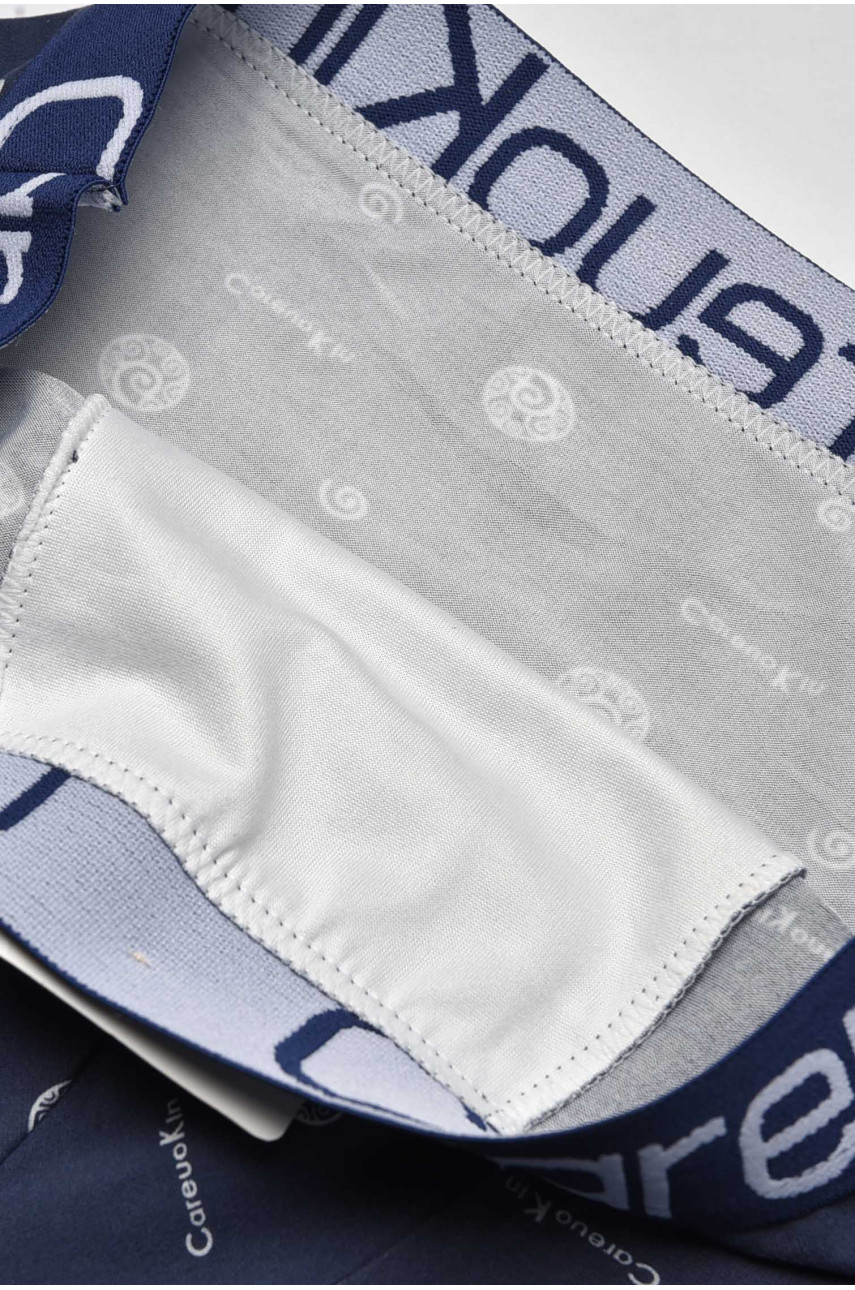 Боксери чоловічі темно-синього кольору з принтом А1695 209518 Боксери чоловічі темно-синього кольору з принтом А1695 209518