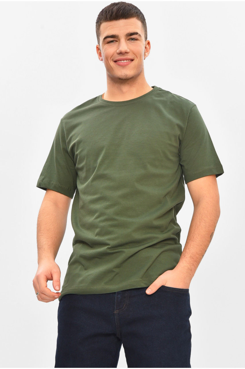 Футболка чоловіча однотонна кольору хакі M5003 209523