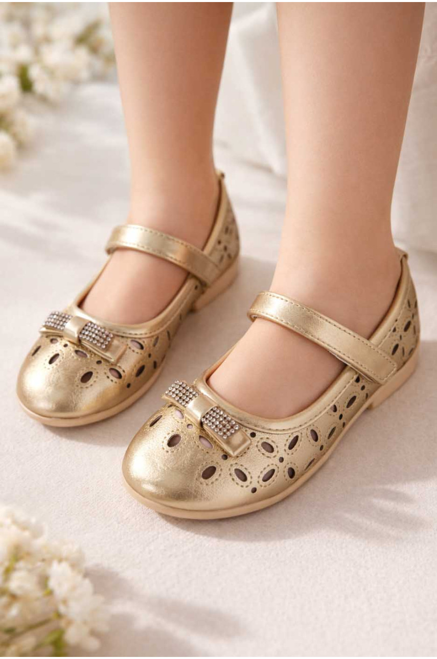 Туфлі для дівчинки золотистого кольору 663-20 209533