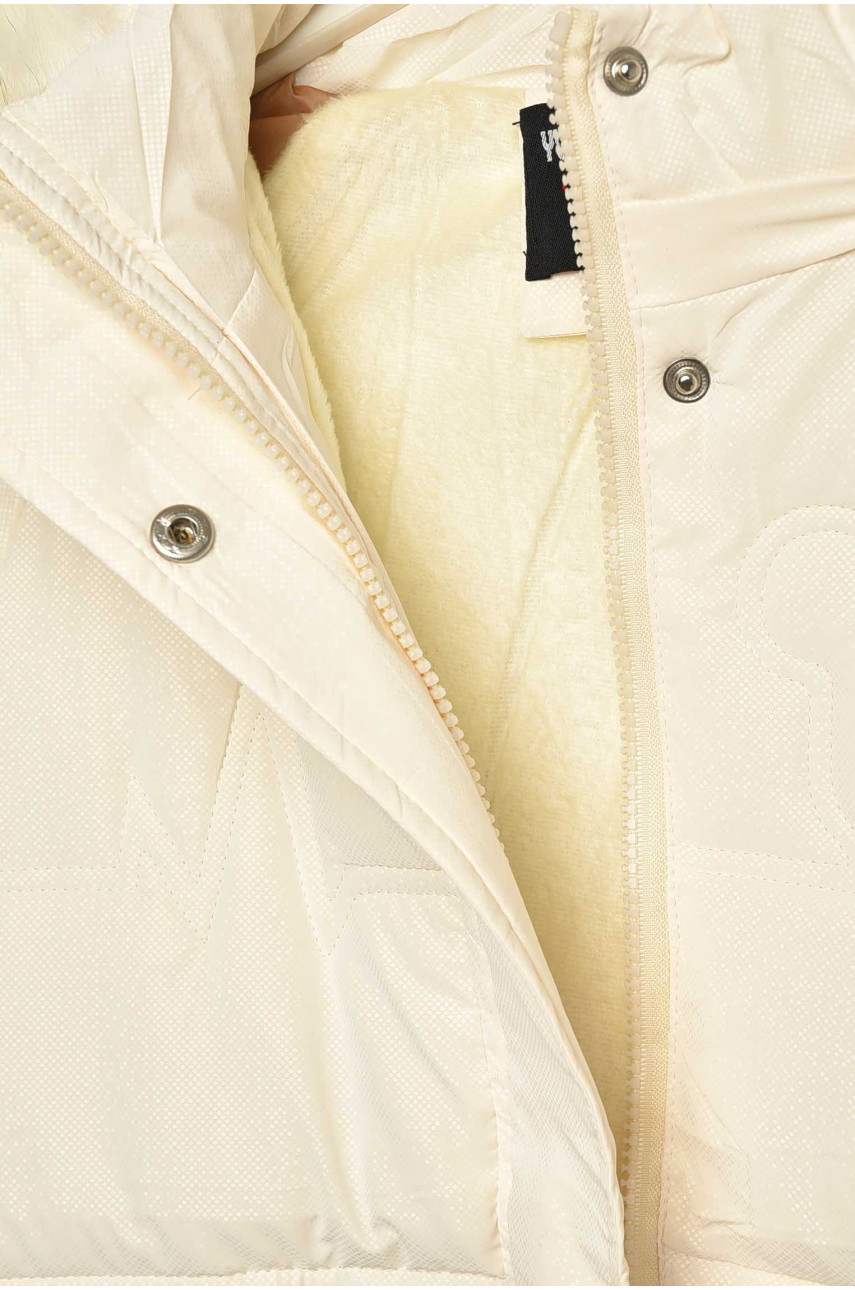 Куртка дитяча зимова молочного кольору 2022-19 209535 Куртка дитяча зимова молочного кольору 2022-19 209535
