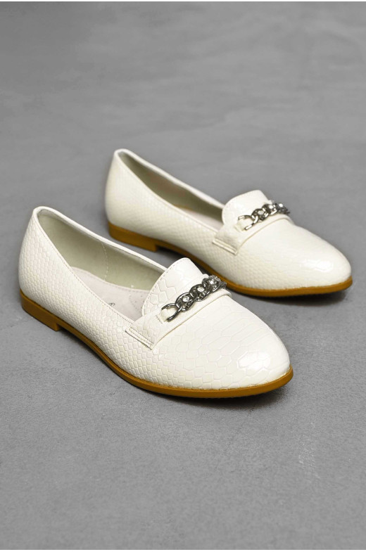 Балетки для девочки белого цвета 207-1 209542