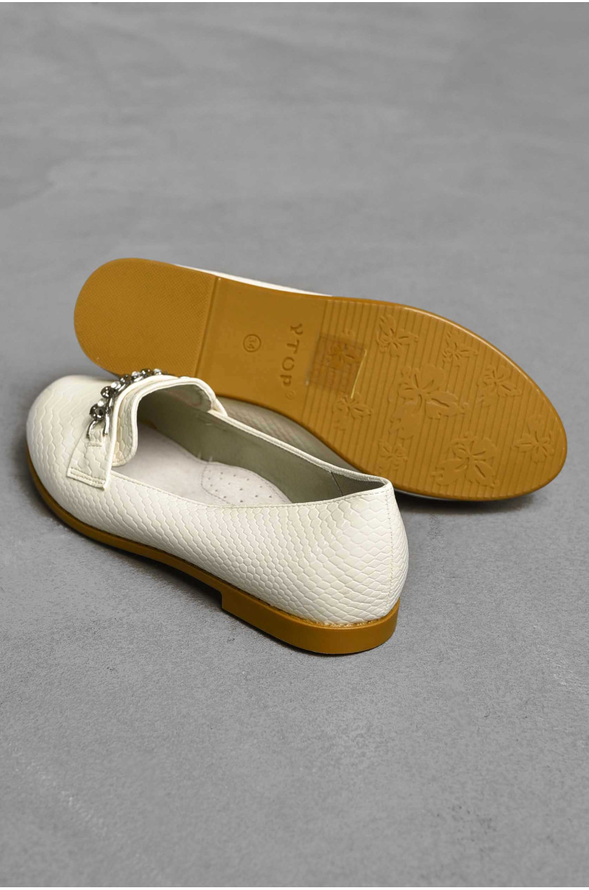 Балетки для дівчинки білого кольору 207-1 209542 Балетки для дівчинки білого кольору 207-1 209542