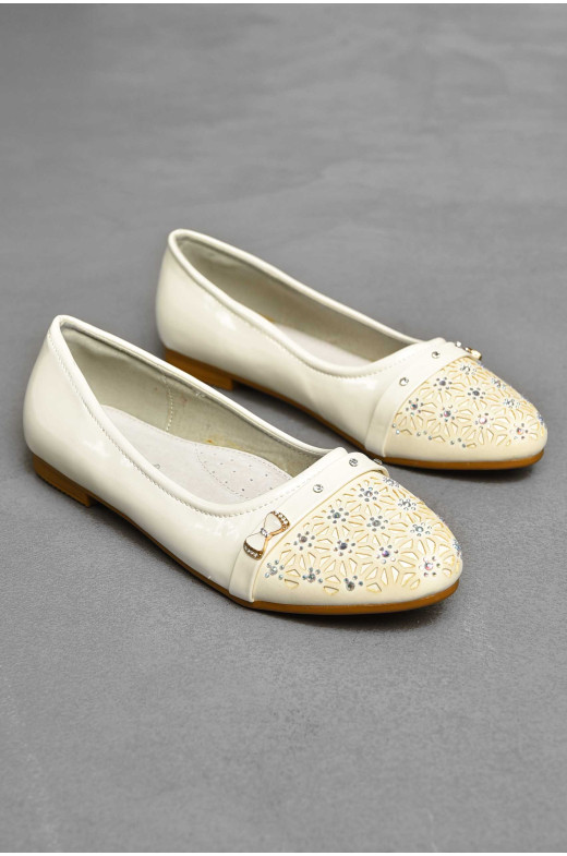 Балетки для девочки белого цвета 201-7 209544