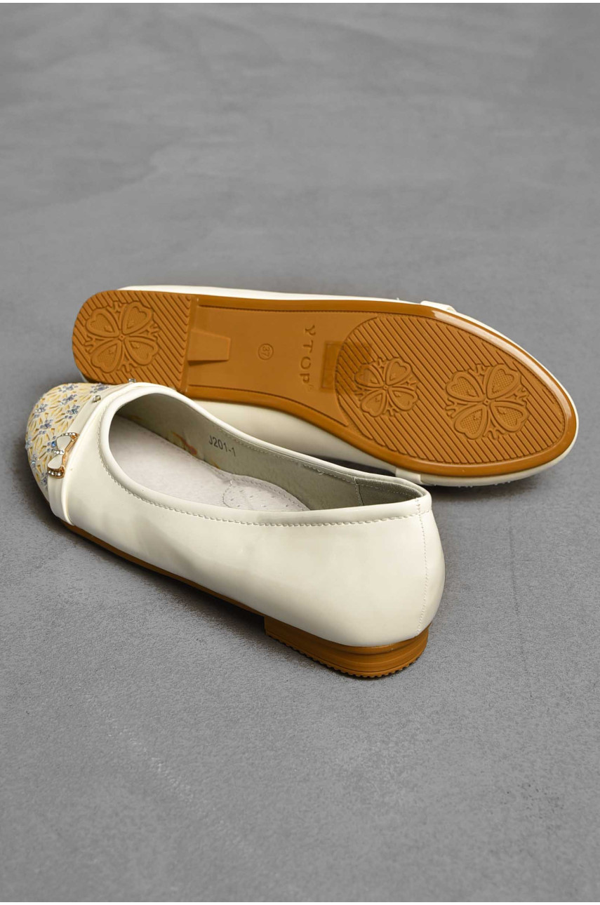 Балетки для дівчинки білого кольору 201-7 209544 Балетки для дівчинки білого кольору 201-7 209544