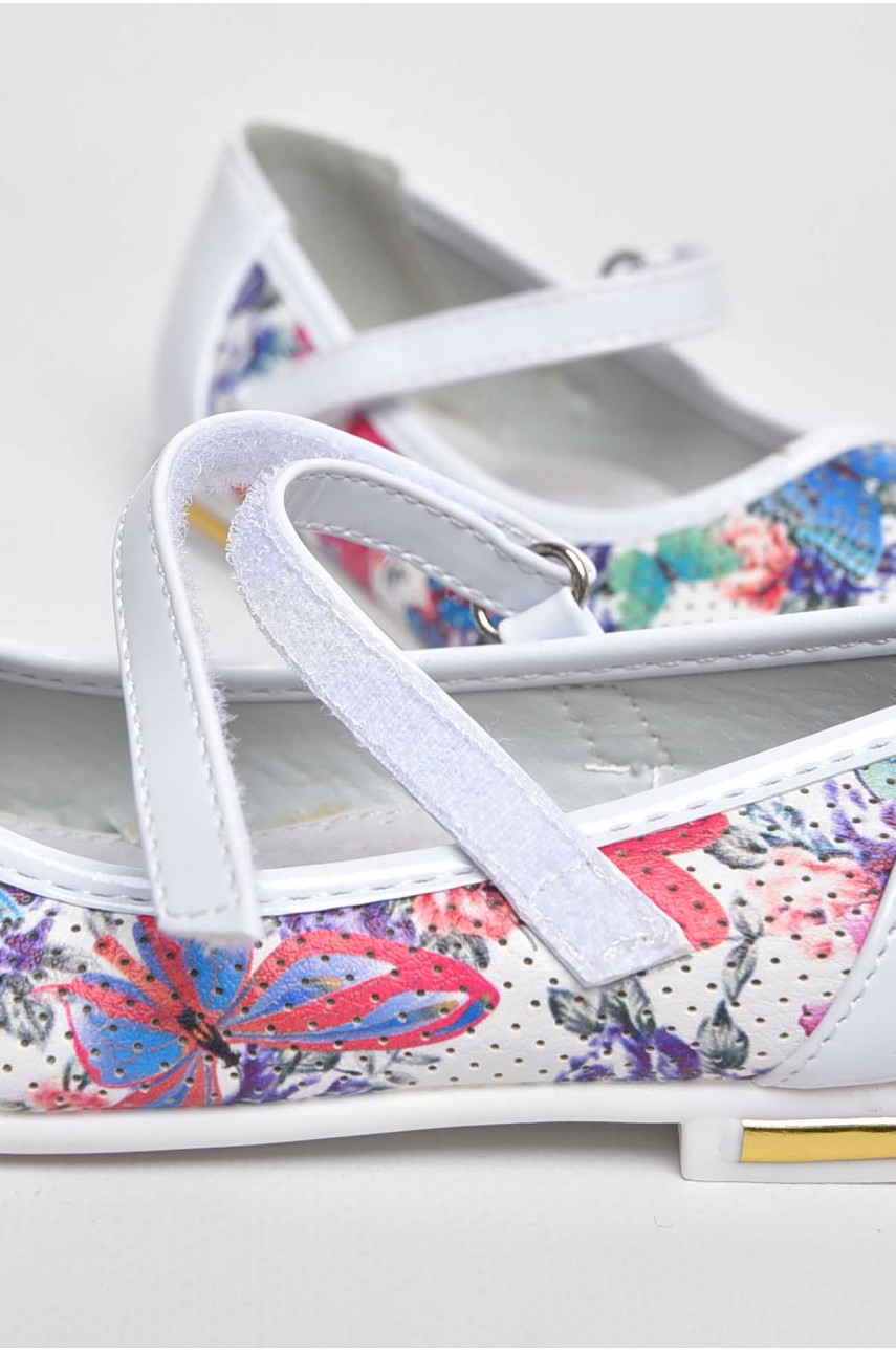 Туфлі для дівчинки білого кольору 126-1 209545 Туфлі для дівчинки білого кольору 126-1 209545