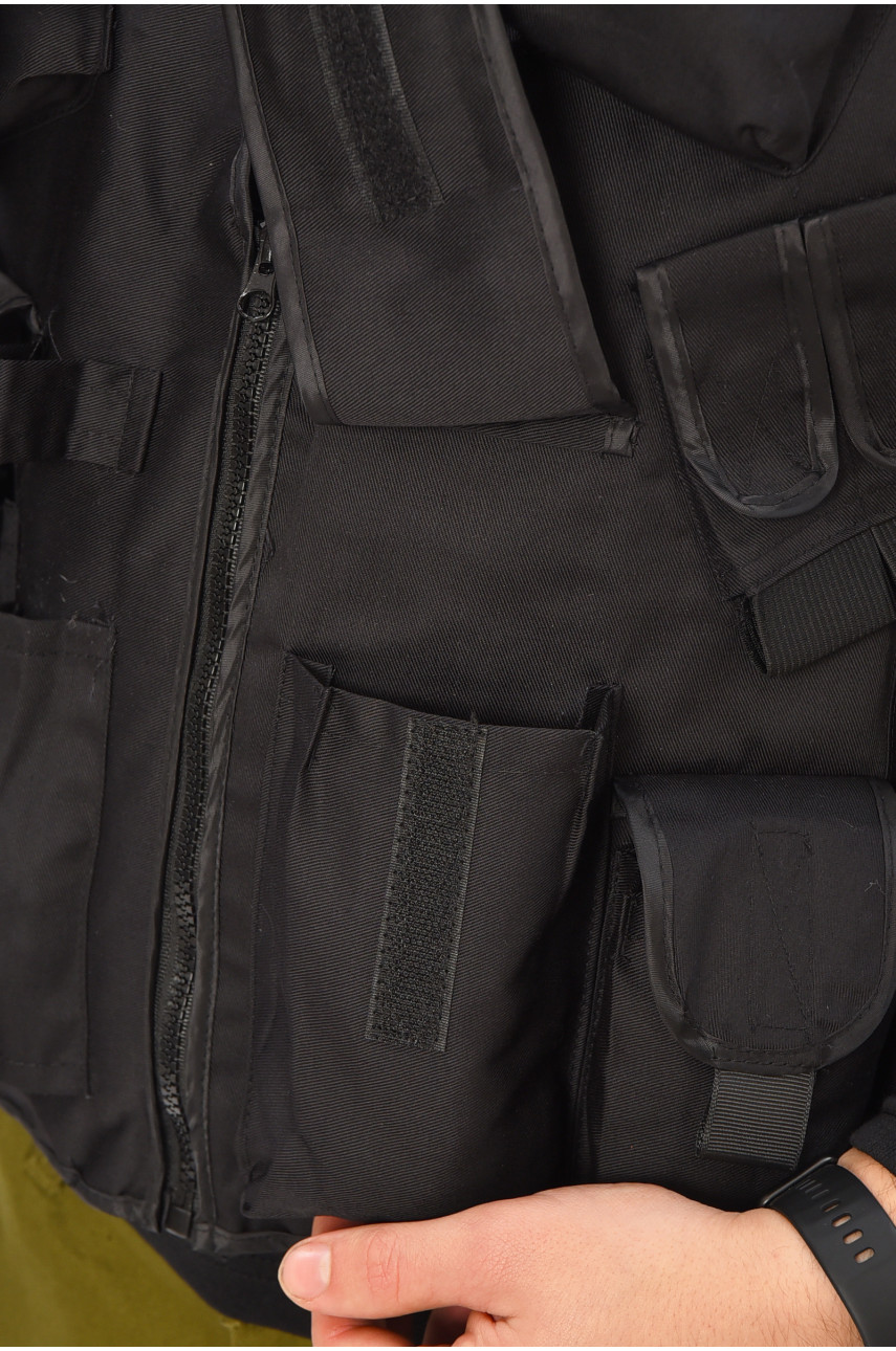 Розвантажувальний жилет однотонний чорного кольору 209548