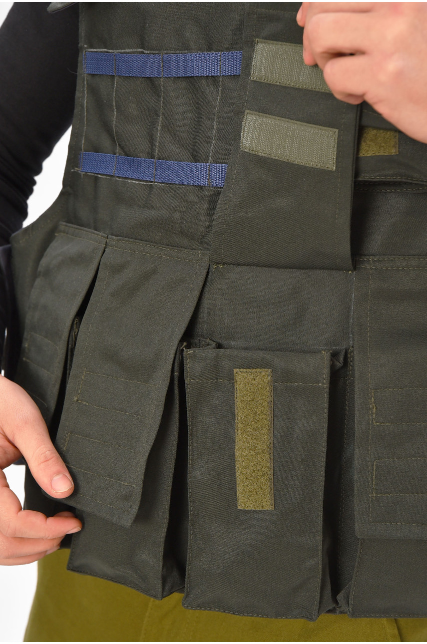 Розвантажувальний жилет однотонний кольору хакі 209556