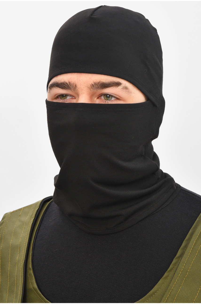 Балаклава мужская однотонная черного цвета 209557