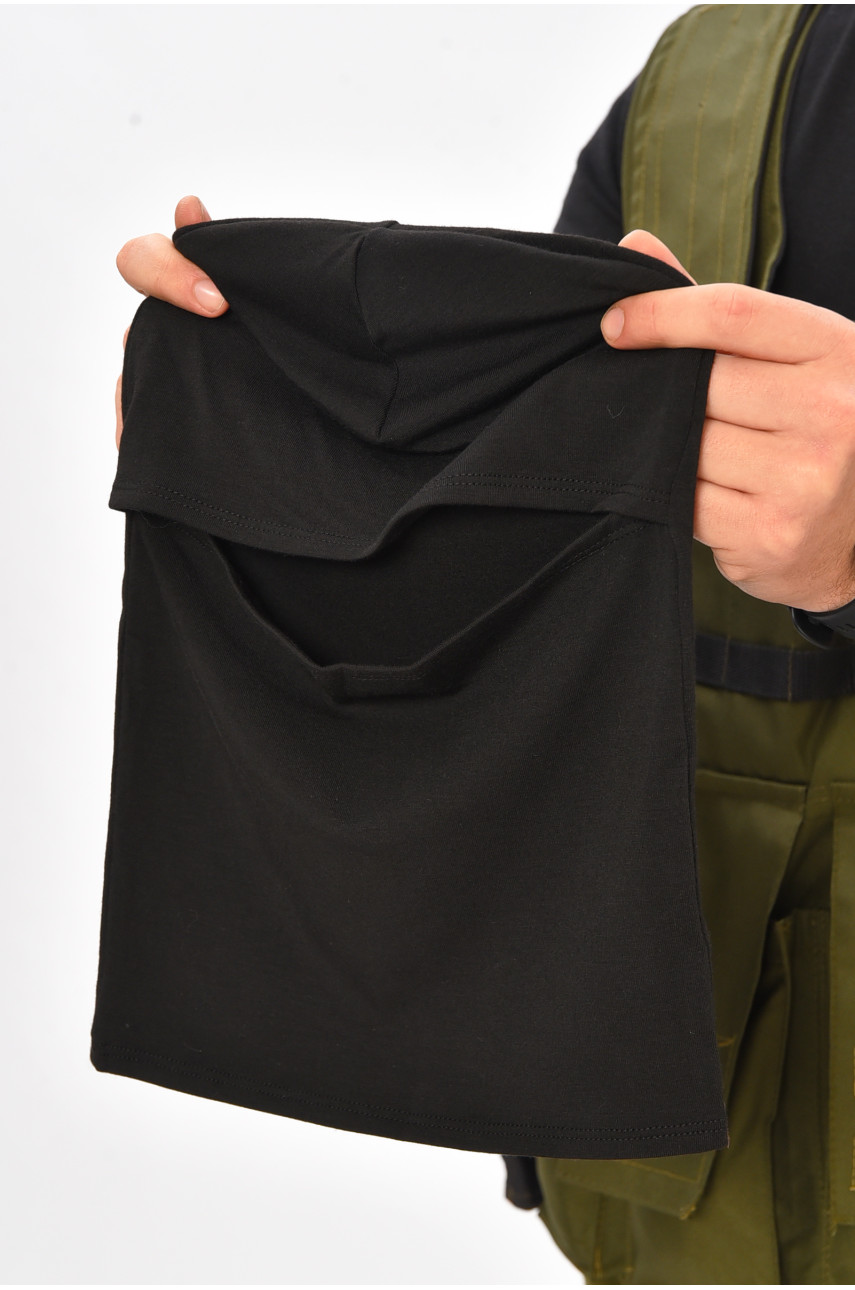 Балаклава мужская однотонная черного цвета 209557