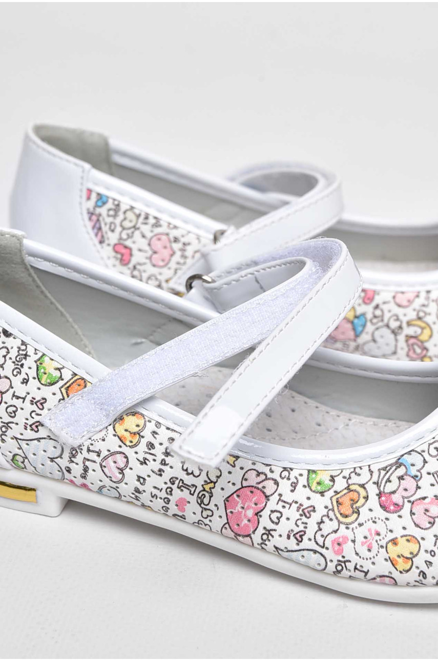 Балетки детские для девочки белого цвета 127-1 209559