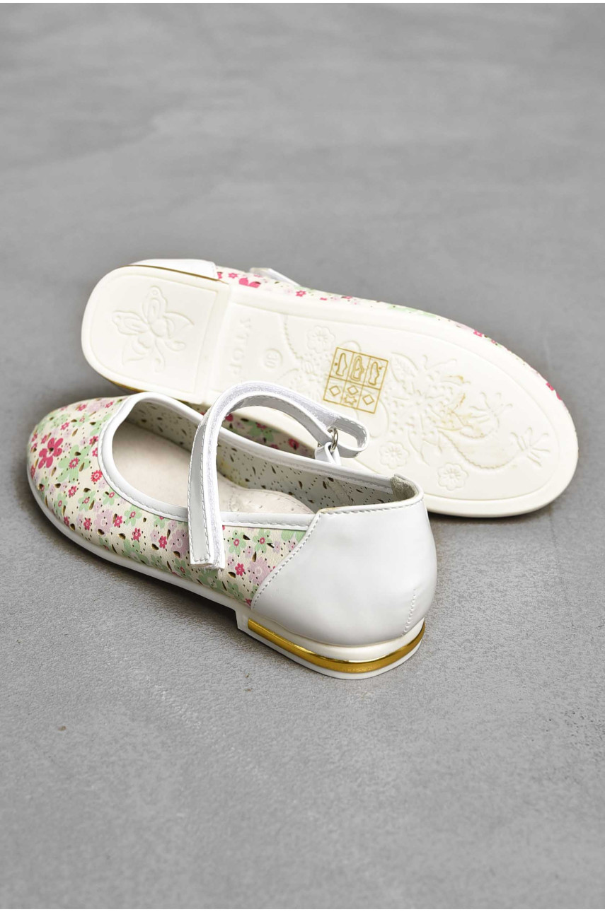 Балетки дитячі для дівчинки білого кольору 128-1 209561 Балетки дитячі для дівчинки білого кольору 128-1 209561