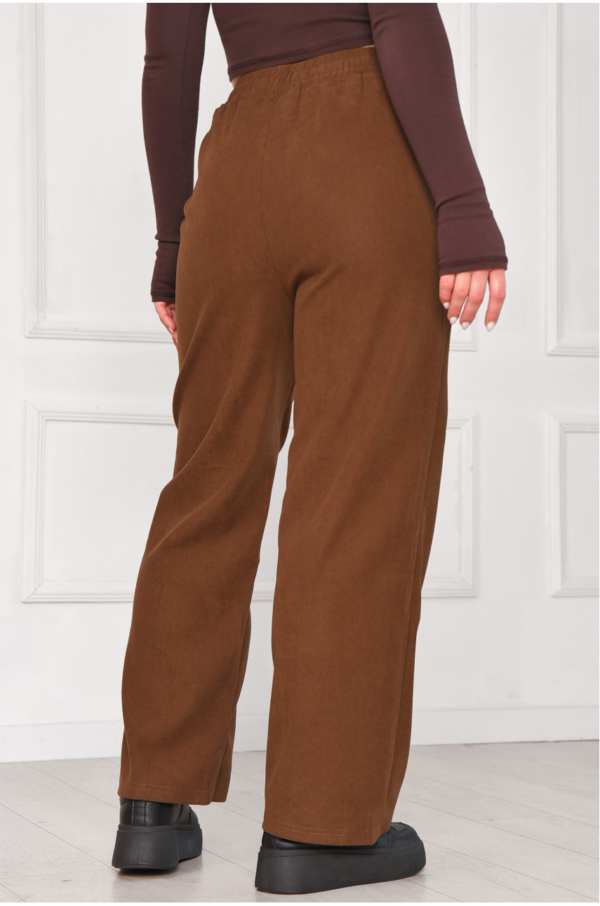 Штани жіночі напівбатальні коричневого кольору 9662-1 209566 Штани жіночі напівбатальні коричневого кольору 9662-1 209566