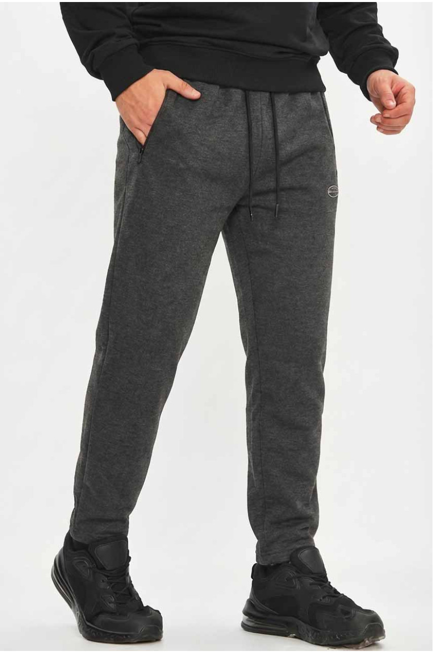 Спортивные штаны мужские на флисе темно-серого цвета А924-13 209575