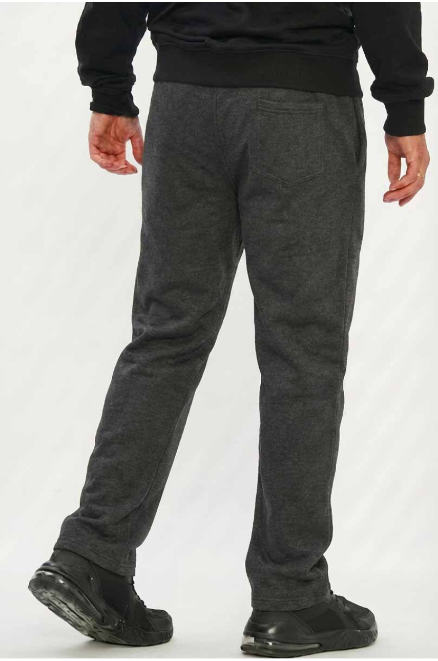 Спортивные штаны мужские на флисе темно-серого цвета А924-13 209575 Спортивные штаны мужские на флисе темно-серого цвета А924-13 209575