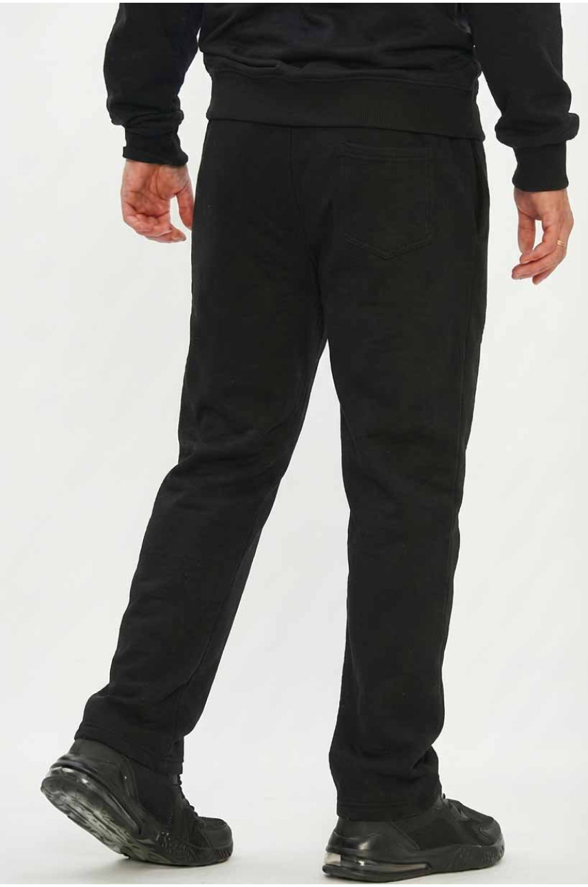 Спортивные штаны мужские на флисе черного цвета А924-13 209576