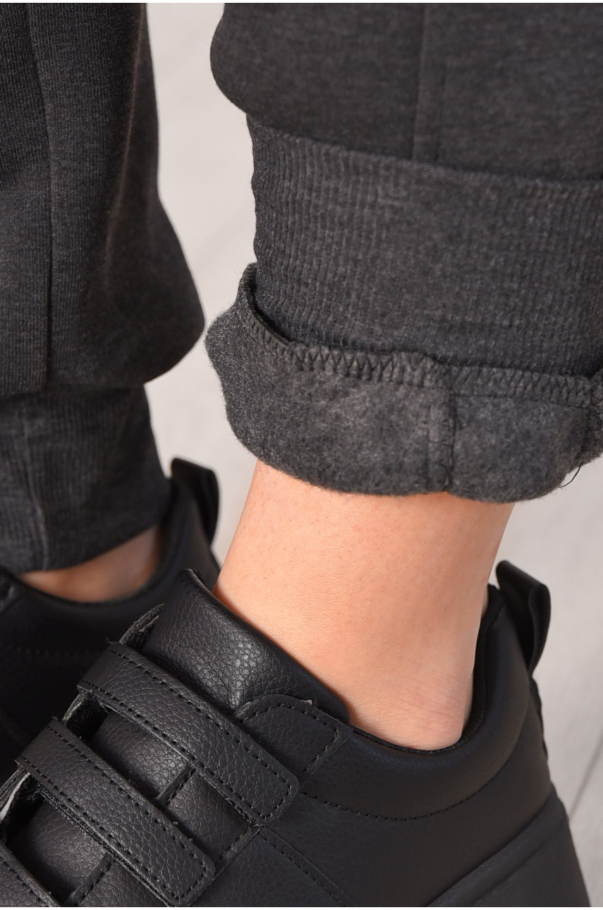 Спортивні штани жіночі на флісі темно-сірого кольору 9995 209577