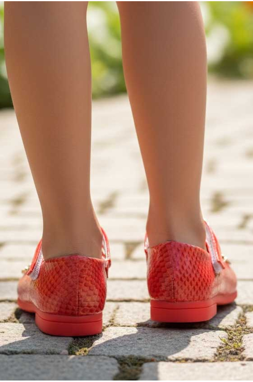 Туфлі для дівчинки коралового кольору 789-16 209588 Туфлі для дівчинки коралового кольору 789-16 209588