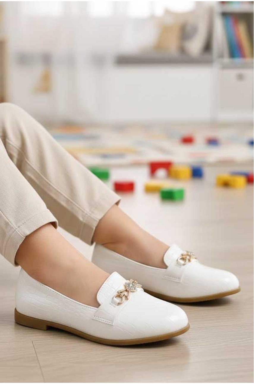 Балетки для дівчинки білого кольору 205-1 209590