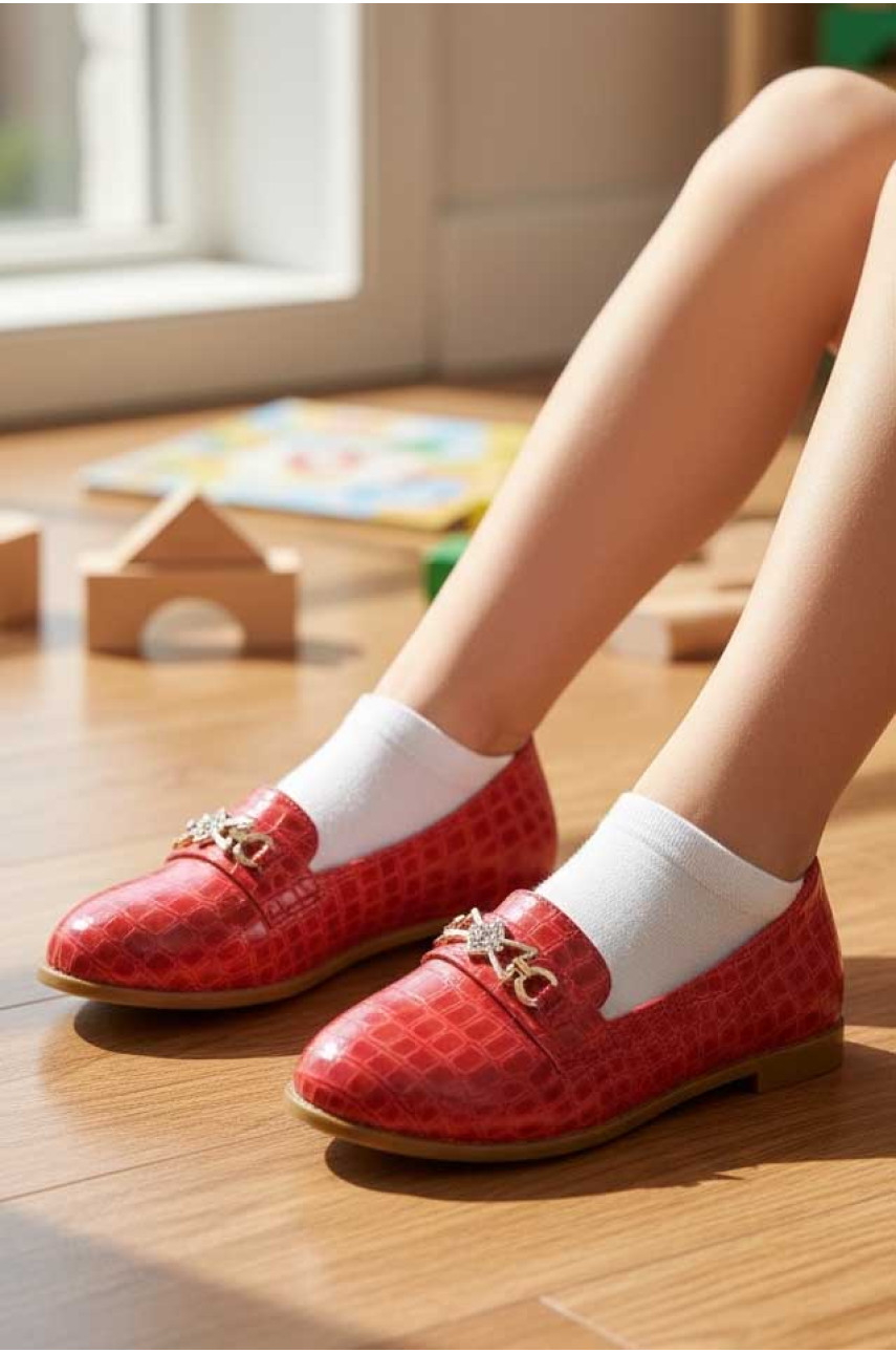 Балетки для дівчинки червоного кольору 205-16 209591