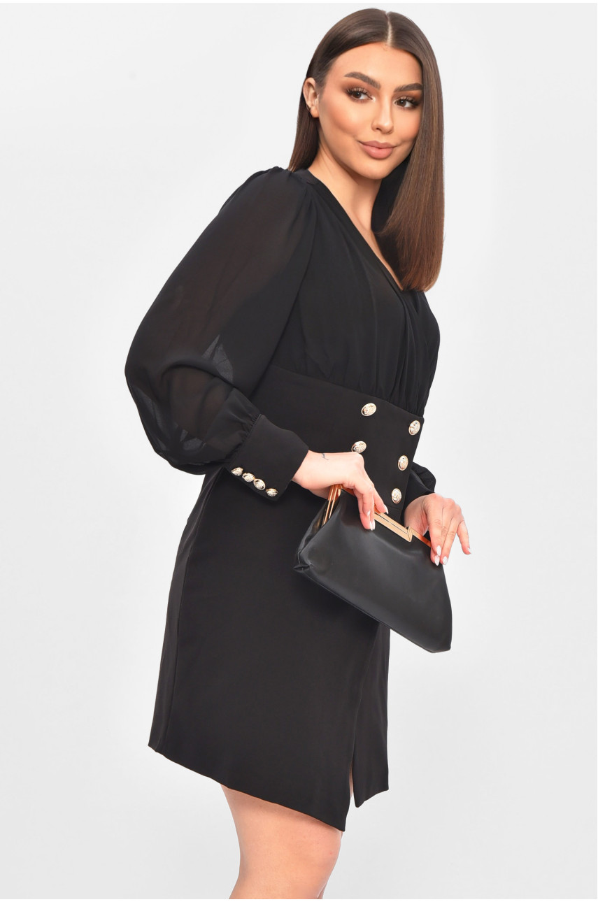 Платье-пиджак женское однотонное черного цвета 209594