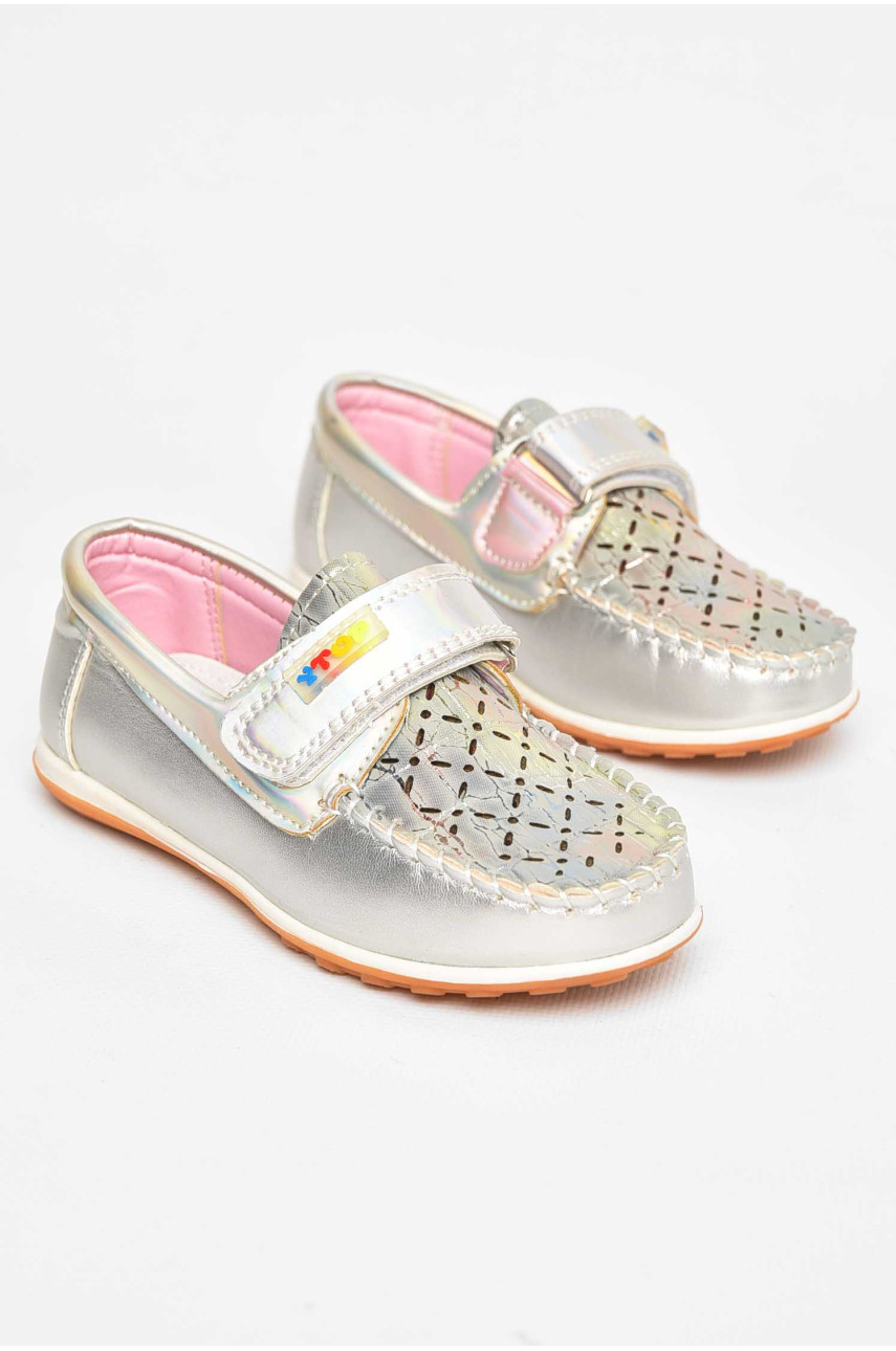 Мокасини дитячі для дівчинки серебристого кольору 18307-21 209597