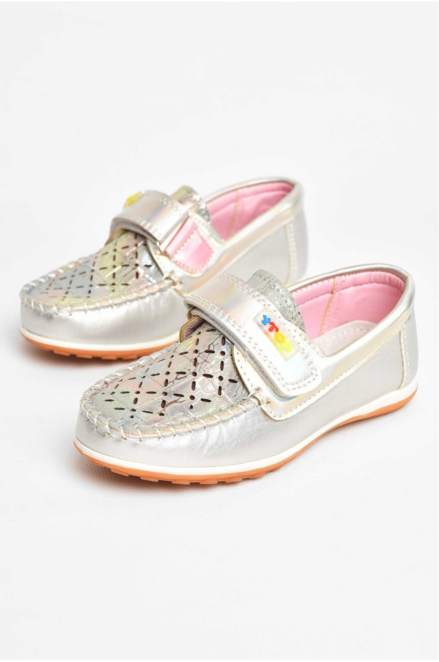 Мокасини дитячі для дівчинки серебристого кольору 18307-21 209597