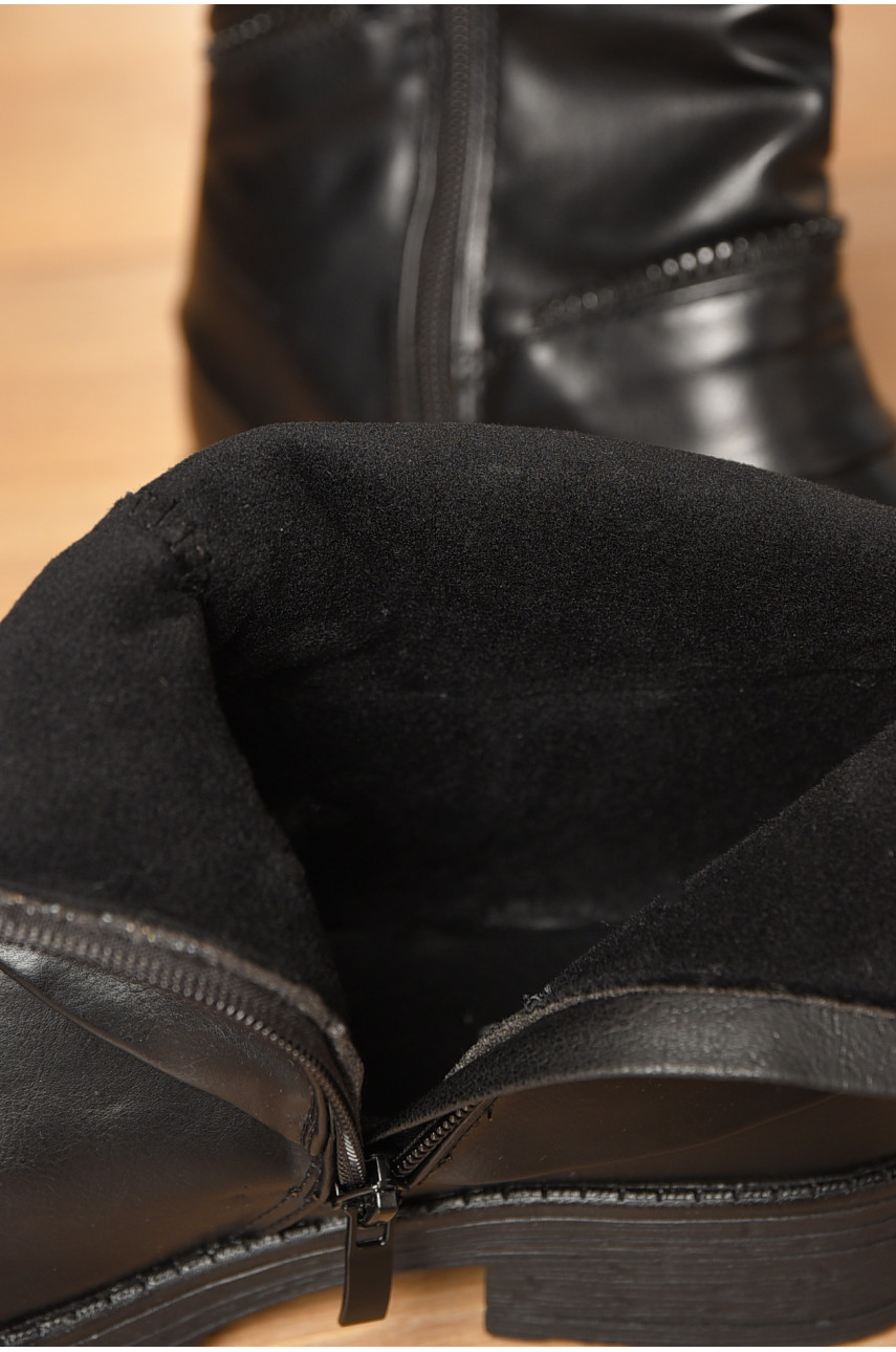 Черевики жіночі демісезонні чорного кольору на флісі 2042 209600 Черевики жіночі демісезонні чорного кольору на флісі 2042 209600