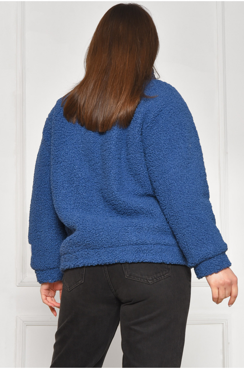 Куртка женская тедди демисезонная синего цвета 129 209607 Куртка женская тедди демисезонная синего цвета 129 209607