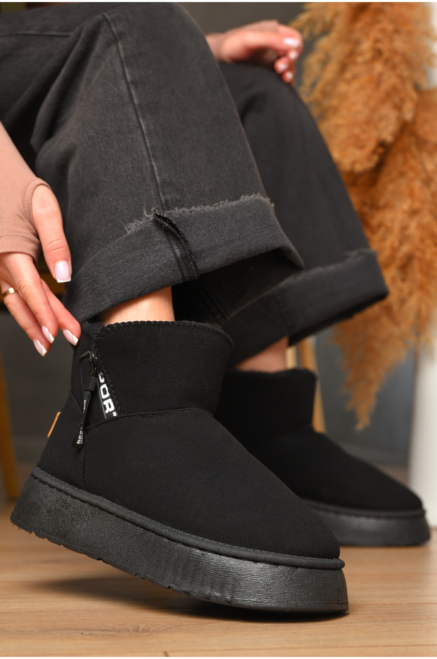 Угги женские черного цвета на меху искуственная замша DG18-1 209613