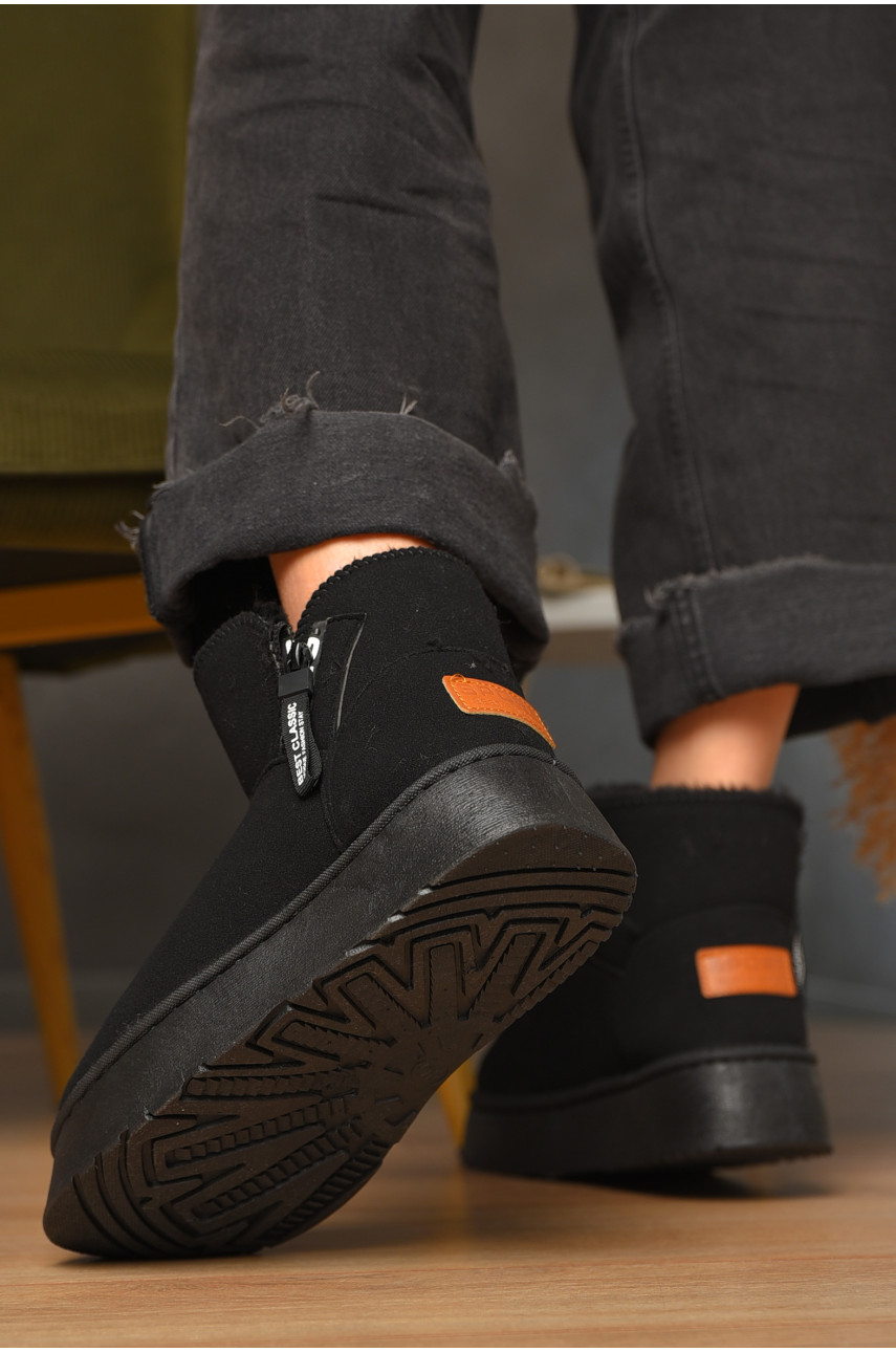 Угги женские черного цвета на меху искуственная замша DG18-1 209613 Угги женские черного цвета на меху искуственная замша DG18-1 209613