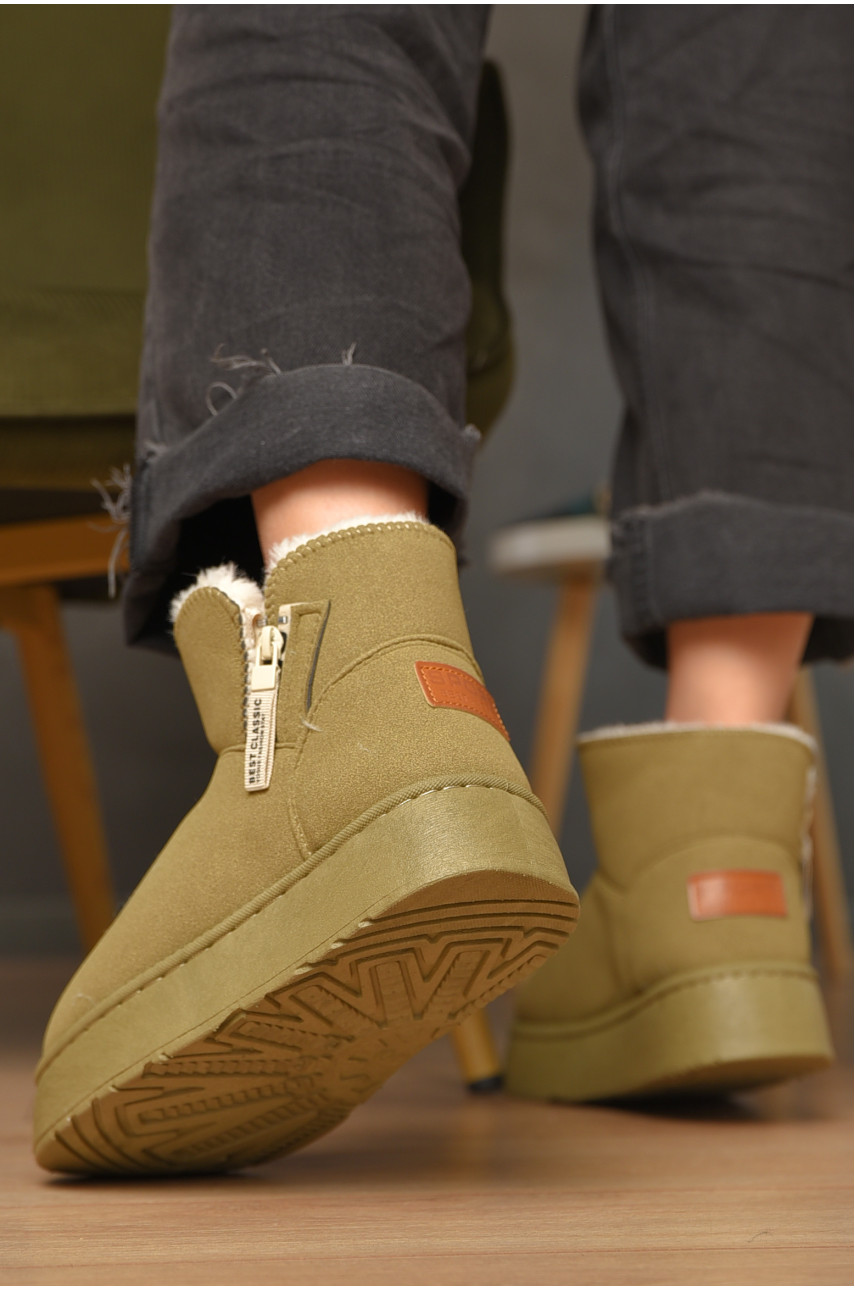 Угги женские цвета хаки на меху искуственная замша DG18-3 209615 Угги женские цвета хаки на меху искуственная замша DG18-3 209615